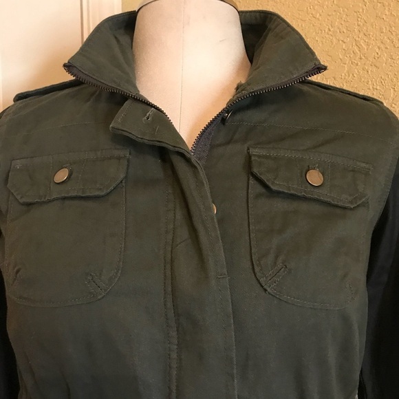 a.n.a. Army Green Cotton Jacket Size Small - Picture 2 of 9